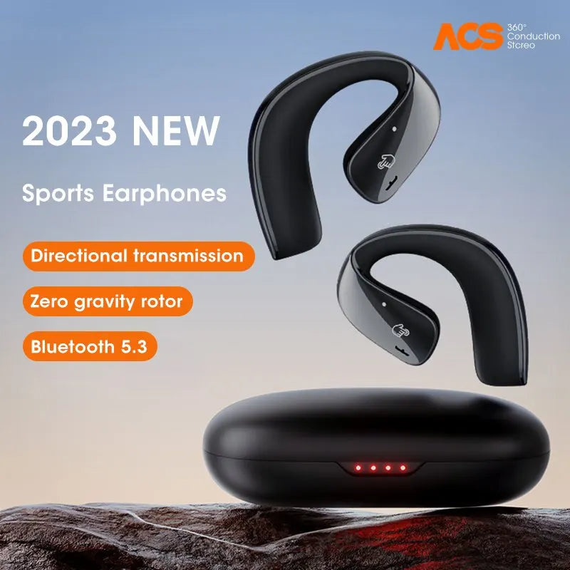 Earphones Open Ear Clip Wireless Headphone with Mic Sports Headsets for Android IPhone Samsung